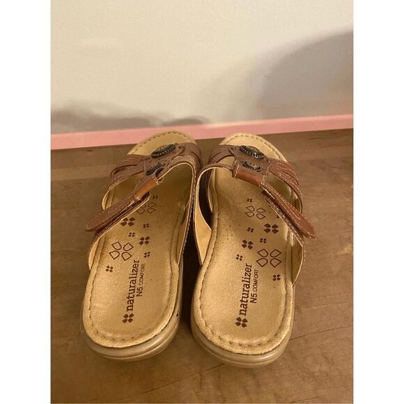Naturalizer N5 comfort sandals size 7 brown leather shoes womens - Picture 4 of 6